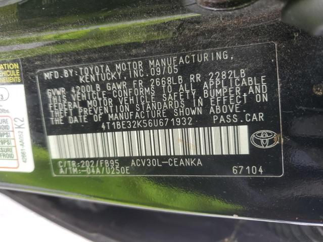 Photo 11 VIN: 4T1BE32K56U671932 - TOYOTA CAMRY 