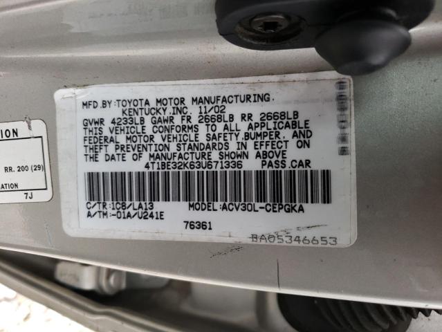 Photo 11 VIN: 4T1BE32K63U671336 - TOYOTA CAMRY 