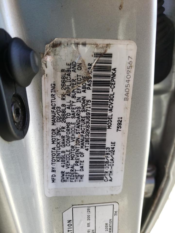 Photo 11 VIN: 4T1BE32K63U697175 - TOYOTA CAMRY 