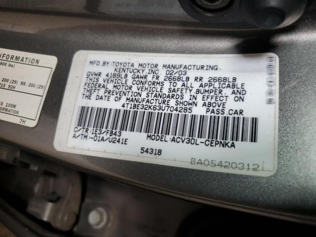 Photo 11 VIN: 4T1BE32K63U704285 - TOYOTA CAMRY 