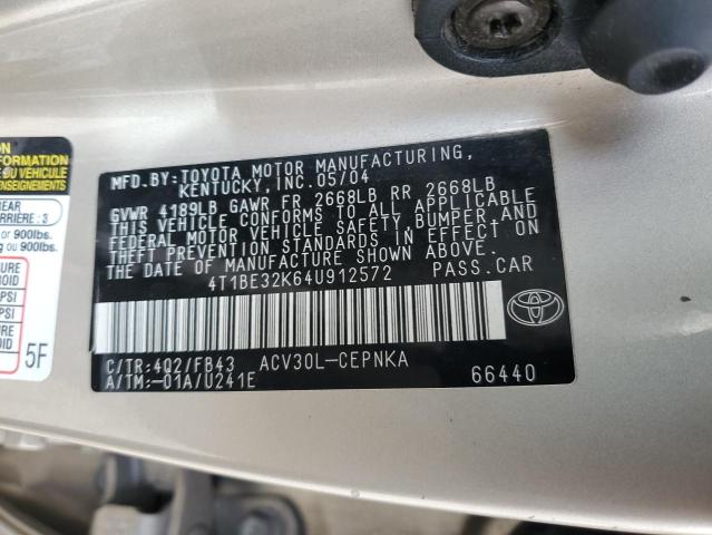 Photo 11 VIN: 4T1BE32K64U912572 - TOYOTA CAMRY LE 