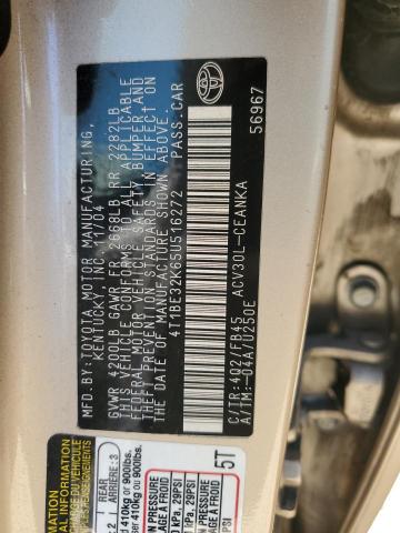 Photo 11 VIN: 4T1BE32K65U516272 - TOYOTA CAMRY 