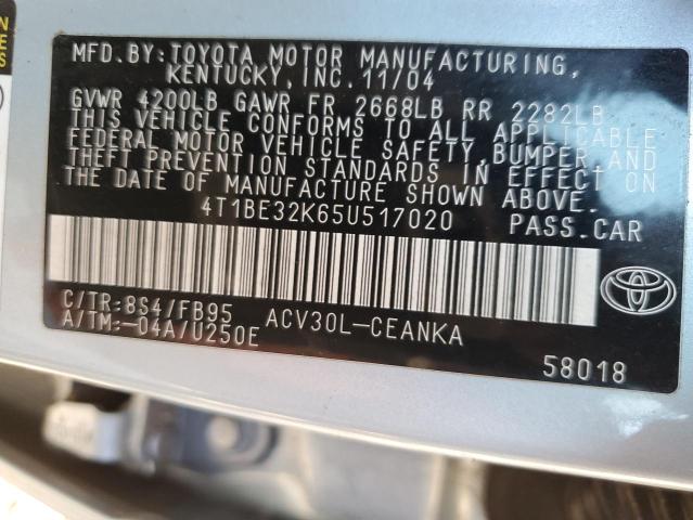 Photo 11 VIN: 4T1BE32K65U517020 - TOYOTA CAMRY LE 