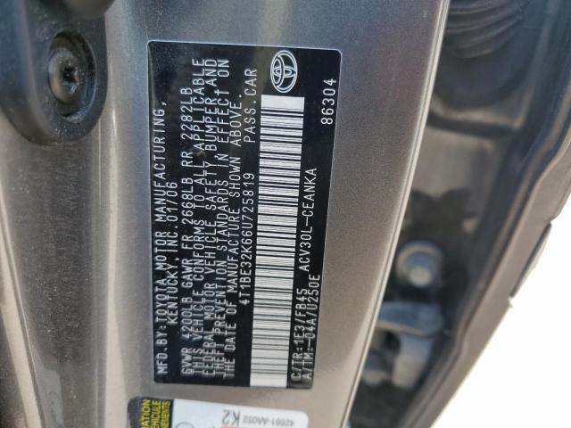 Photo 12 VIN: 4T1BE32K66U725819 - TOYOTA CAMRY LE 