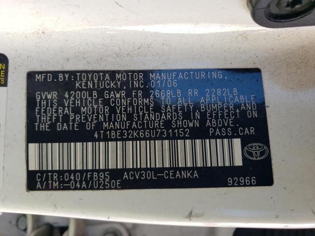 Photo 12 VIN: 4T1BE32K66U731152 - TOYOTA CAMRY 