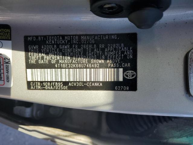 Photo 11 VIN: 4T1BE32K66U746492 - TOYOTA CAMRY 