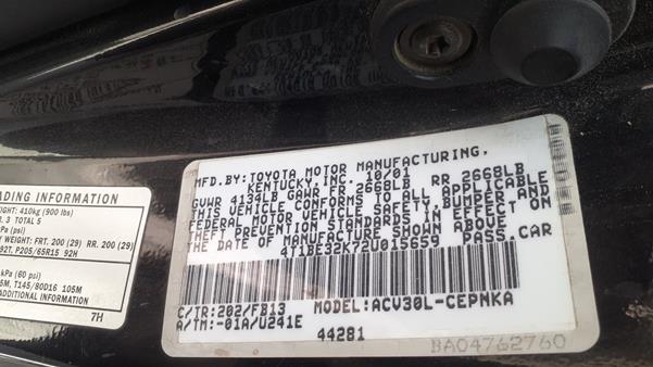 Photo 1 VIN: 4T1BE32K72U015659 - TOYOTA CAMRY 