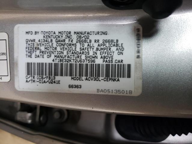 Photo 11 VIN: 4T1BE32K72U637596 - TOYOTA CAMRY LE 