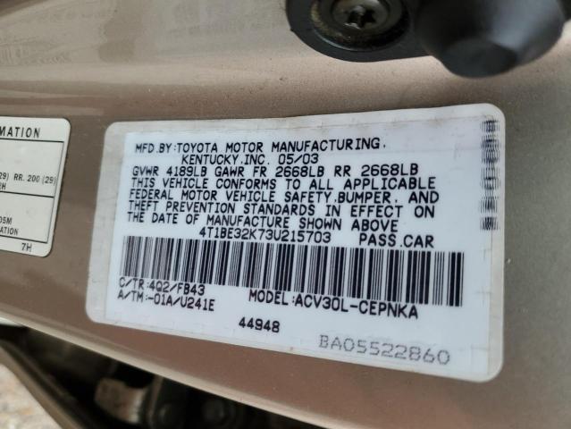 Photo 11 VIN: 4T1BE32K73U215703 - TOYOTA CAMRY 