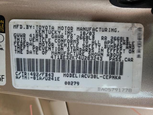 Photo 11 VIN: 4T1BE32K74U283243 - TOYOTA CAMRY LE 