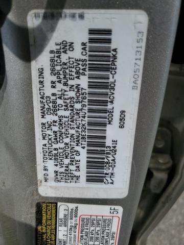 Photo 11 VIN: 4T1BE32K74U797657 - TOYOTA CAMRY 