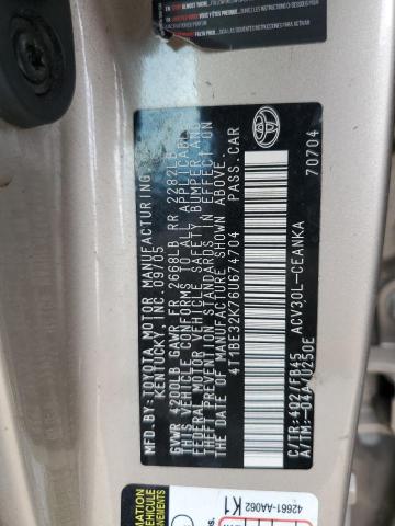 Photo 11 VIN: 4T1BE32K76U674704 - TOYOTA CAMRY 