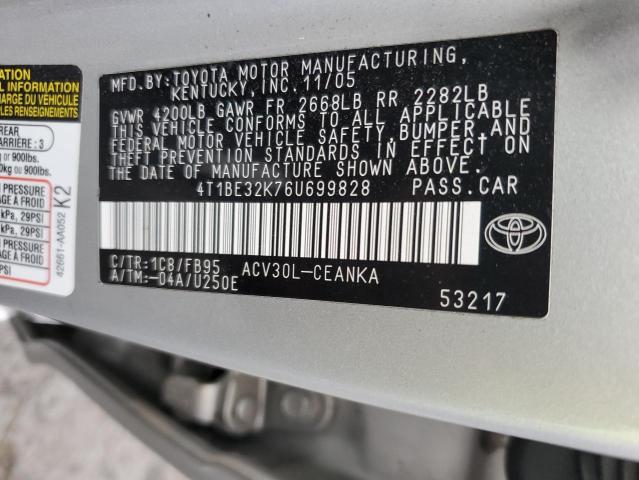 Photo 11 VIN: 4T1BE32K76U699828 - TOYOTA CAMRY LE 