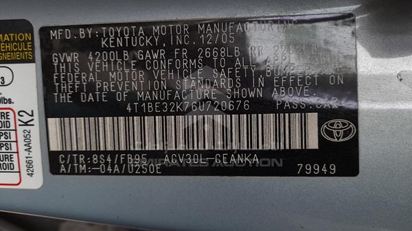 Photo 5 VIN: 4T1BE32K76U720676 - TOYOTA CAMRY 