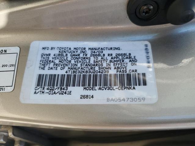 Photo 11 VIN: 4T1BE32K83U204239 - TOYOTA CAMRY LE 