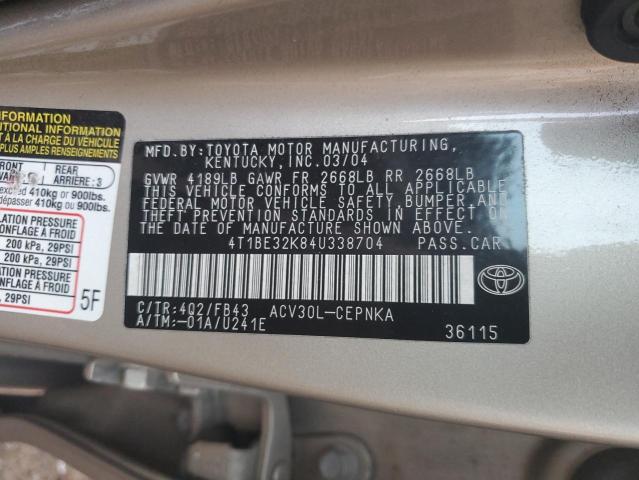 Photo 11 VIN: 4T1BE32K84U338704 - TOYOTA CAMRY 