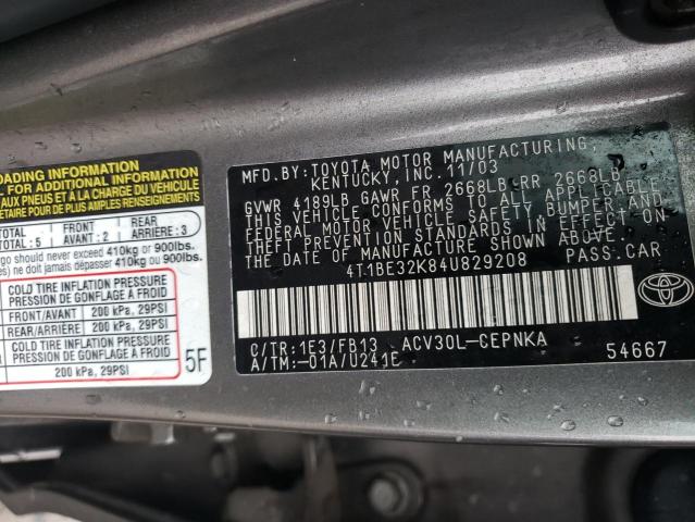 Photo 11 VIN: 4T1BE32K84U829208 - TOYOTA CAMRY LE 