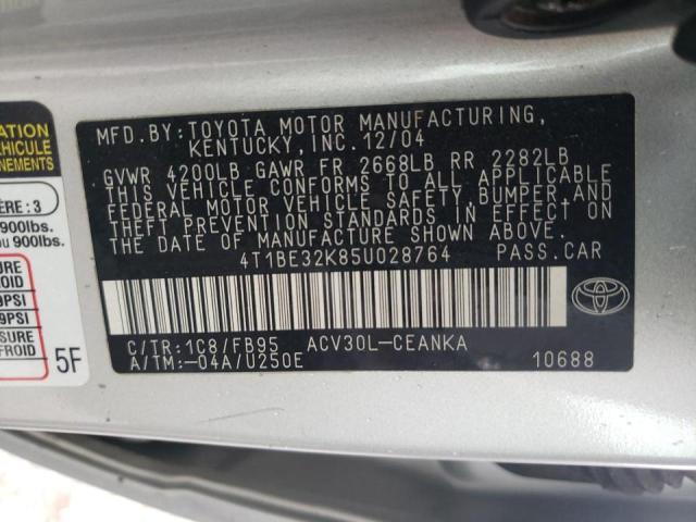 Photo 9 VIN: 4T1BE32K85U028764 - TOYOTA CAMRY LE 