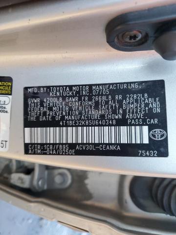 Photo 12 VIN: 4T1BE32K85U640348 - TOYOTA CAMRY 