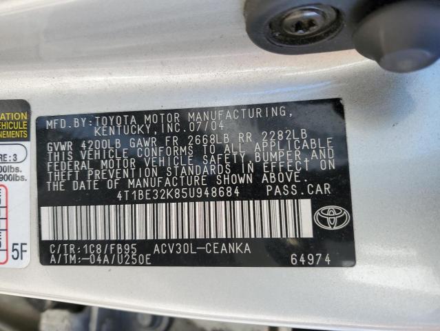 Photo 11 VIN: 4T1BE32K85U948684 - TOYOTA CAMRY 