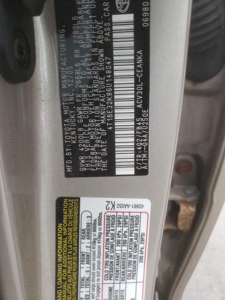 Photo 12 VIN: 4T1BE32K86U148047 - TOYOTA CAMRY 