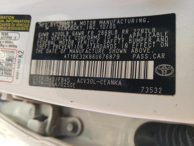 Photo 11 VIN: 4T1BE32K86U676879 - TOYOTA CAMRY 