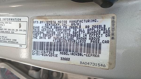 Photo 2 VIN: 4T1BE32K92U011032 - TOYOTA CAMRY 