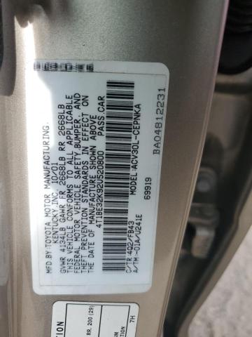 Photo 11 VIN: 4T1BE32K92U520800 - TOYOTA CAMRY LE 