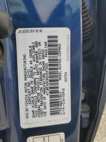 Photo 11 VIN: 4T1BE32K92U537600 - TOYOTA CAMRY LE 