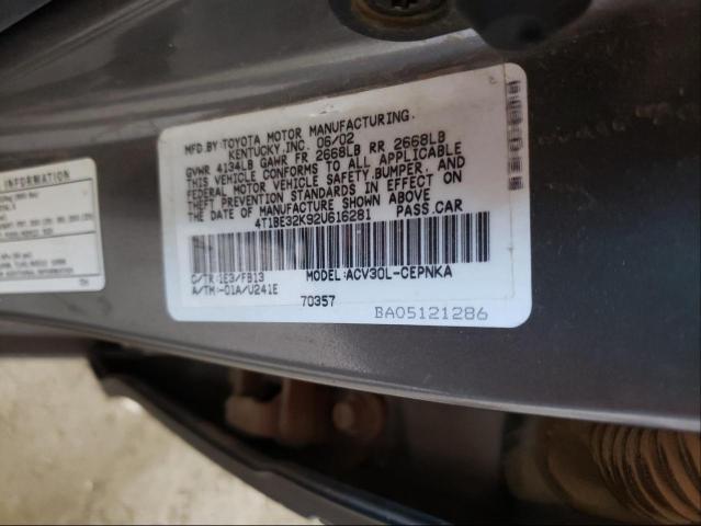 Photo 9 VIN: 4T1BE32K92U616281 - TOYOTA CAMRY 