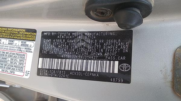 Photo 2 VIN: 4T1BE32K94U314427 - TOYOTA CAMRY 