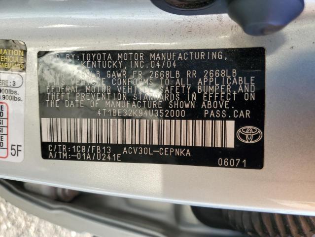 Photo 11 VIN: 4T1BE32K94U352000 - TOYOTA CAMRY 