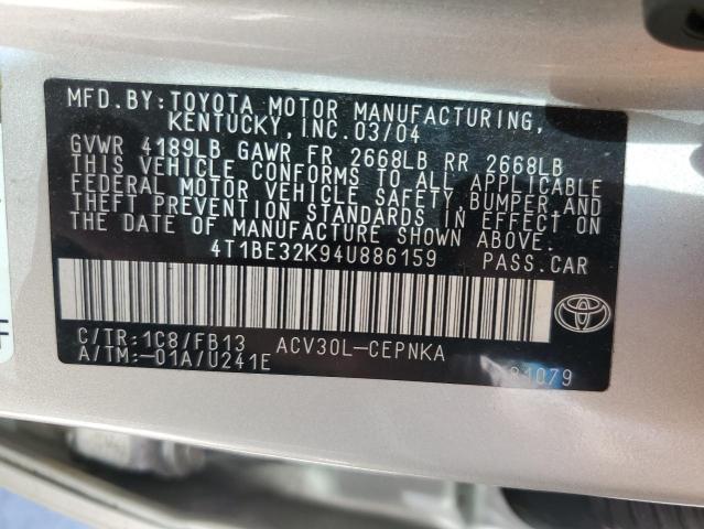 Photo 12 VIN: 4T1BE32K94U886159 - TOYOTA CAMRY LE 