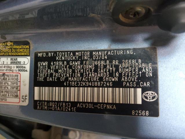 Photo 12 VIN: 4T1BE32K94U887246 - TOYOTA CAMRY 