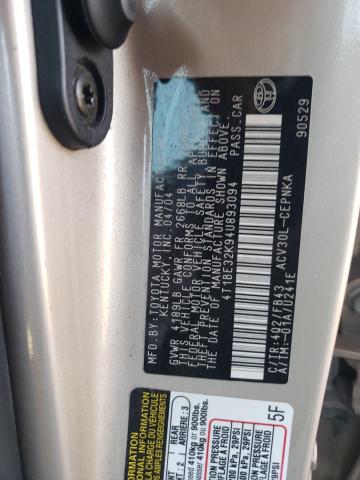 Photo 9 VIN: 4T1BE32K94U893094 - TOYOTA CAMRY LE 