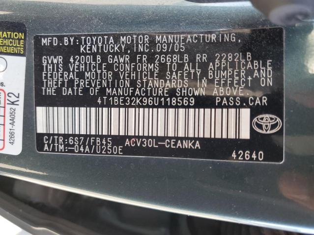 Photo 11 VIN: 4T1BE32K96U118569 - TOYOTA CAMRY LE 