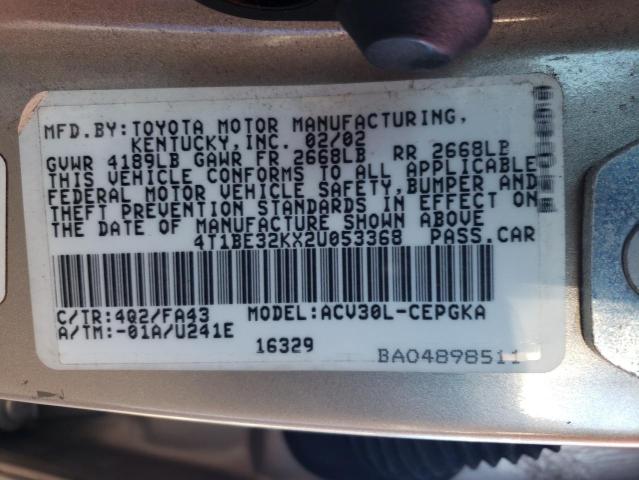 Photo 11 VIN: 4T1BE32KX2U053368 - TOYOTA CAMRY 