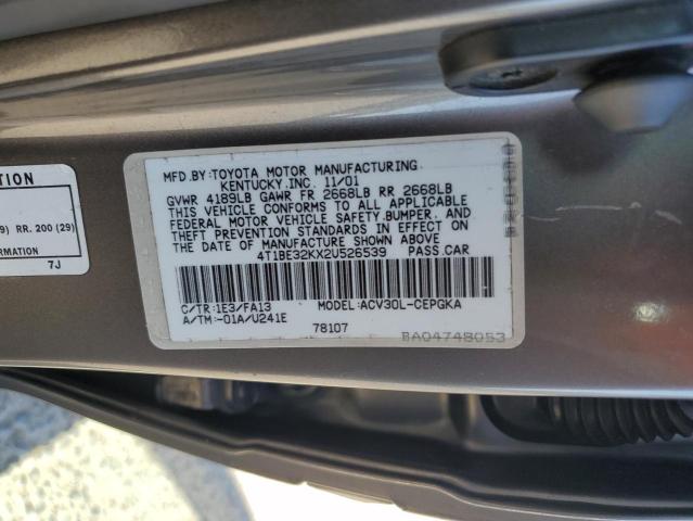 Photo 11 VIN: 4T1BE32KX2U526539 - TOYOTA CAMRY LE 