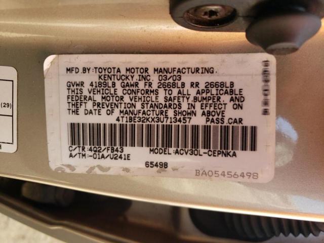 Photo 11 VIN: 4T1BE32KX3U713457 - TOYOTA CAMRY LE 