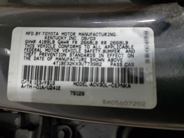 Photo 11 VIN: 4T1BE32KX3U773982 - TOYOTA CAMRY LE 