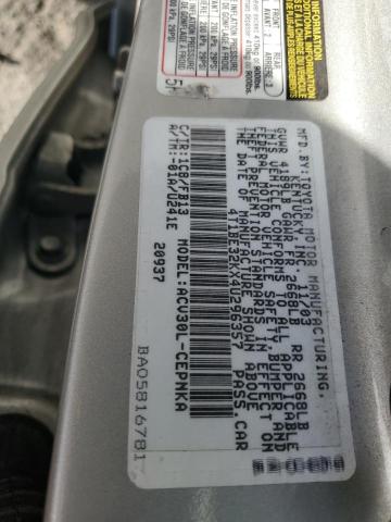 Photo 12 VIN: 4T1BE32KX4U296357 - TOYOTA CAMRY LE 