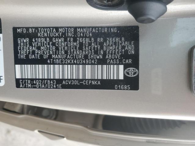 Photo 11 VIN: 4T1BE32KX4U349042 - TOYOTA CAMRY LE 