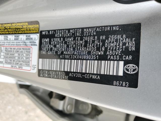 Photo 11 VIN: 4T1BE32KX4U890351 - TOYOTA CAMRY 