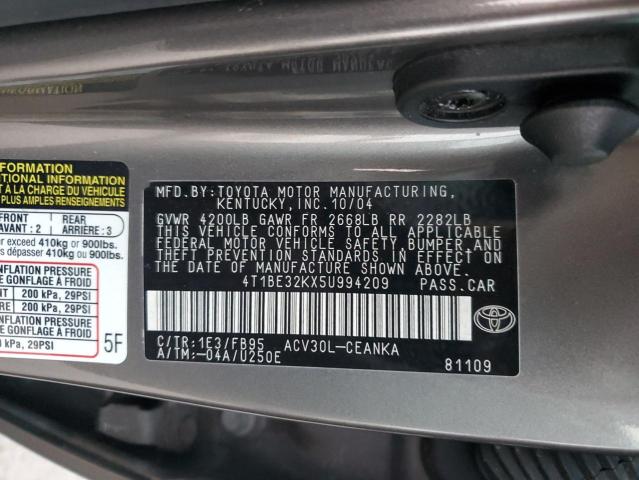 Photo 11 VIN: 4T1BE32KX5U994209 - TOYOTA CAMRY LE 