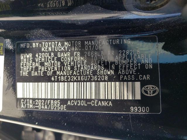 Photo 11 VIN: 4T1BE32KX6U736208 - TOYOTA CAMRY 