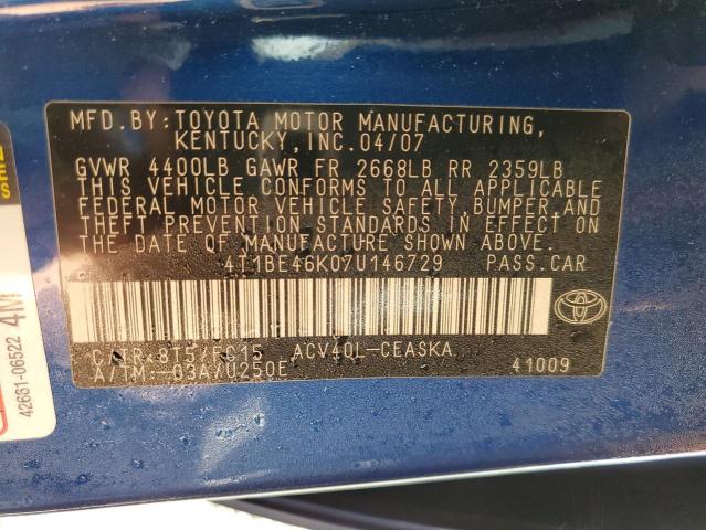 Photo 11 VIN: 4T1BE46K07U146729 - TOYOTA CAMRY 