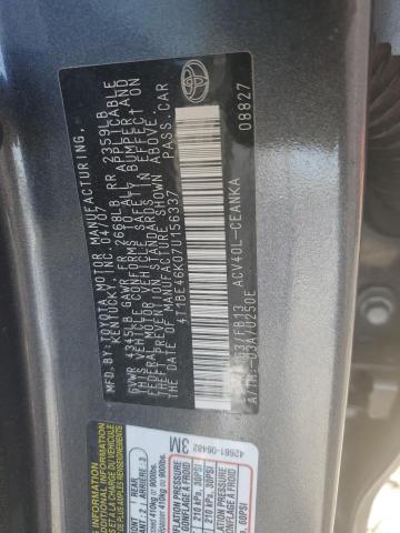 Photo 12 VIN: 4T1BE46K07U156337 - TOYOTA CAMRY 