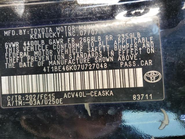 Photo 11 VIN: 4T1BE46K07U727048 - TOYOTA CAMRY 