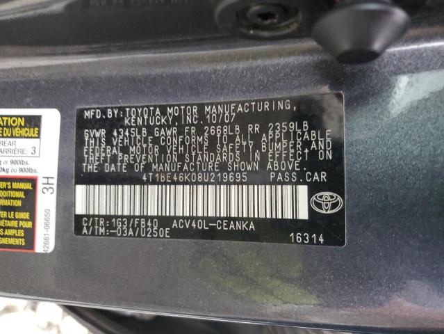 Photo 11 VIN: 4T1BE46K08U219695 - TOYOTA CAMRY CE 