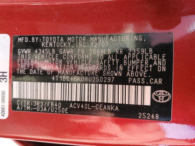 Photo 11 VIN: 4T1BE46K08U250297 - TOYOTA CAMRY 